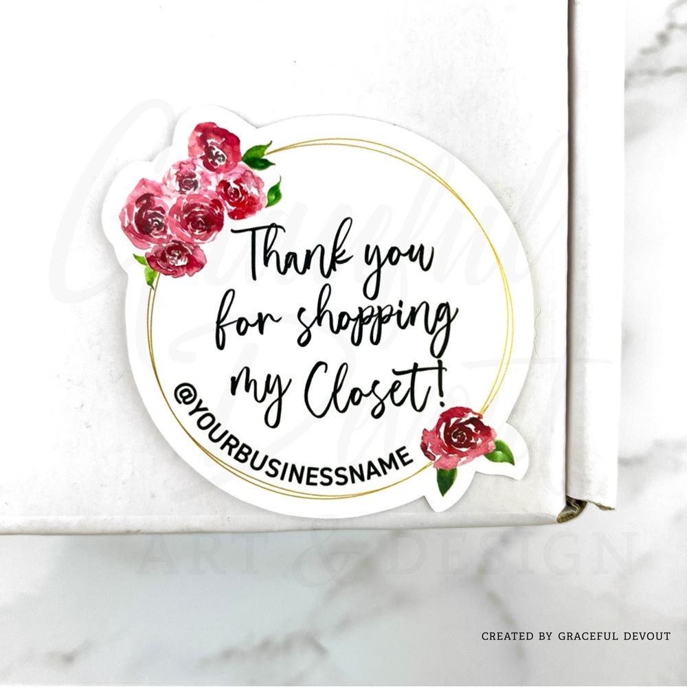 πΉThank You For Shopping My Closet! - 2" (inches) (48ct.) Stickers - Picture 4 of 7
